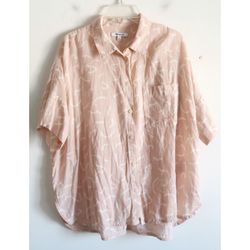 Madewell Pink Short-Sleeve Button Up - Size Small