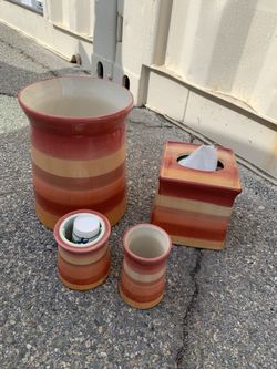 Bathroom Ceramics Trash can Kit