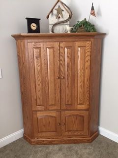 Solid Oak Corner Cabinet