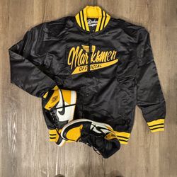 🖤🔥 Marksmen Official Satin Jacket + Matching Jordan 1 Set 🔥💛