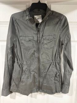 #25 Grey zippered coat jacket