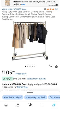 Simple Houseware Commercial Z Base Garment Rack