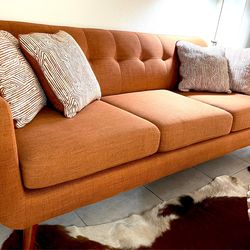 Raya Orange Fabric Sofá