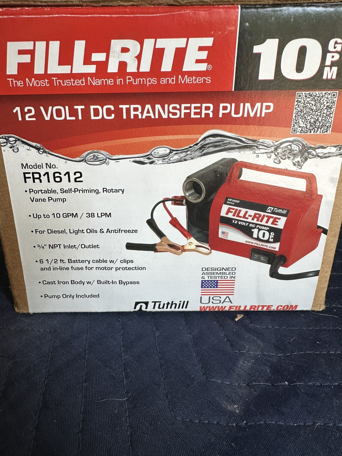 Used Fill-Rite 12 Volt DC Transfer ump, 10 GPM, Model FR1612