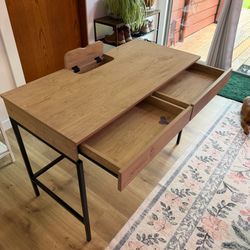 Wood work Desk with Drawers and outlets 20 x 42 x 30.25