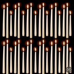 62 new ivory taper candles