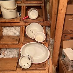 Vintage Porcelain Pot, Wash Pan, Potty, Bucket 