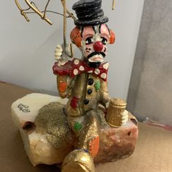 RON LEE Circus Clown With Umbrella Limited Edition 1986 -24 K Gold Signed