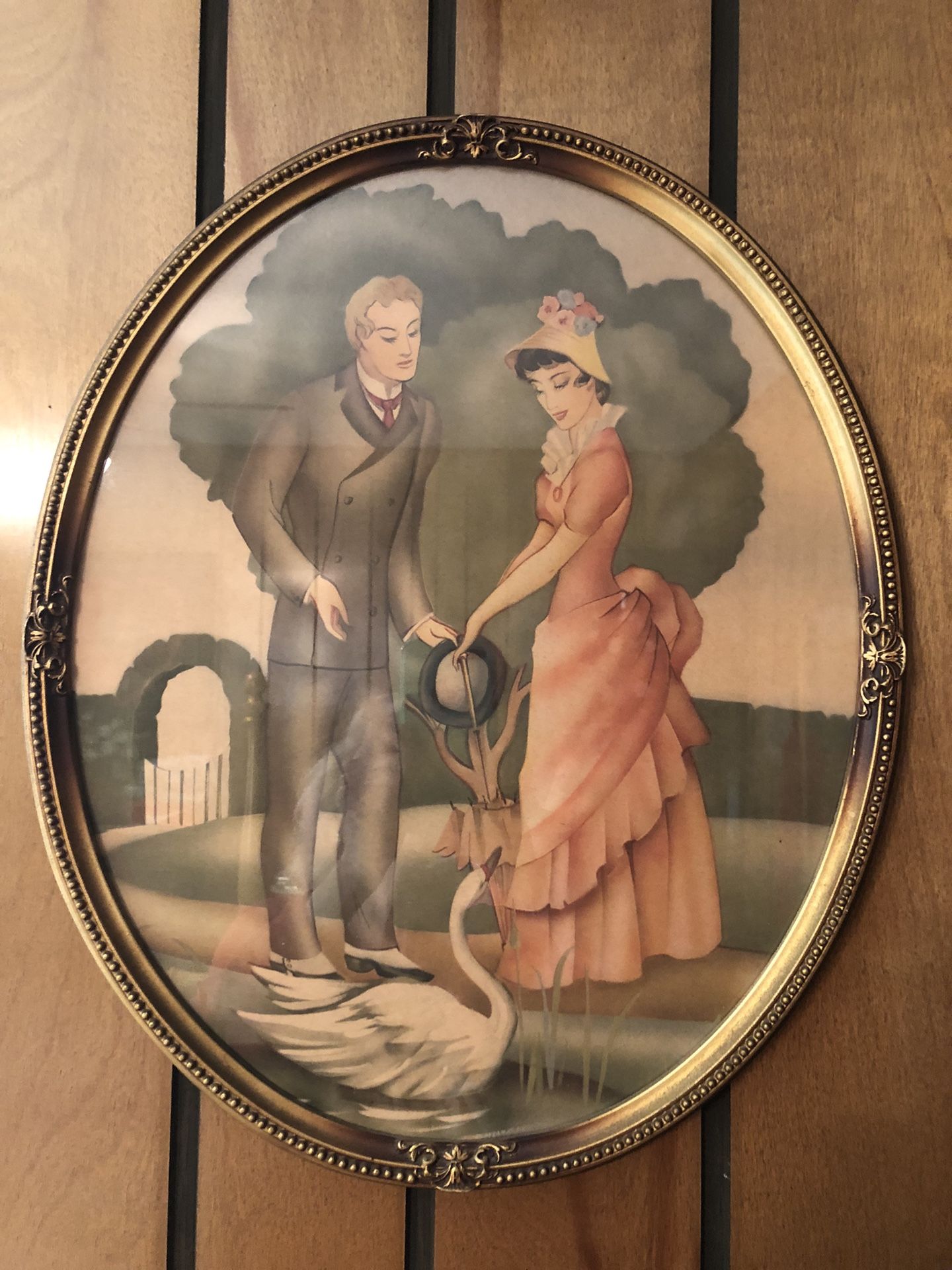 Antique Oval Couple Picture 