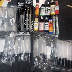 36 empty acrylic paint markers with GOLDEN & Molotow high fluid acrylics