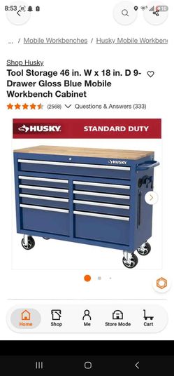 Husky 46 in. 9-Drawer Mobile Workbench Cabinet