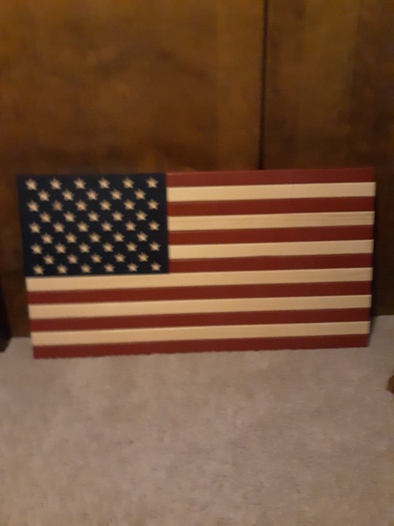 Wooden American Flag