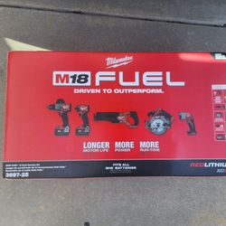 Milwaukee 3697-25 M18 FUEL 18V Brushless Cordless 5-Tool Combo Kit (Sealed, New)