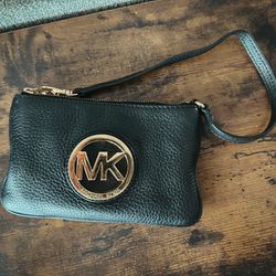 Michael Kors Claret Leather Fulton Wristlet