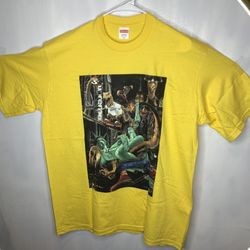 Supreme Men’s size XL T-rex t shirt yellow tee graphic print dinosaur New York