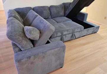 New Sleeper Sectional Couch with USB and Storage! Free Delivery 🚚