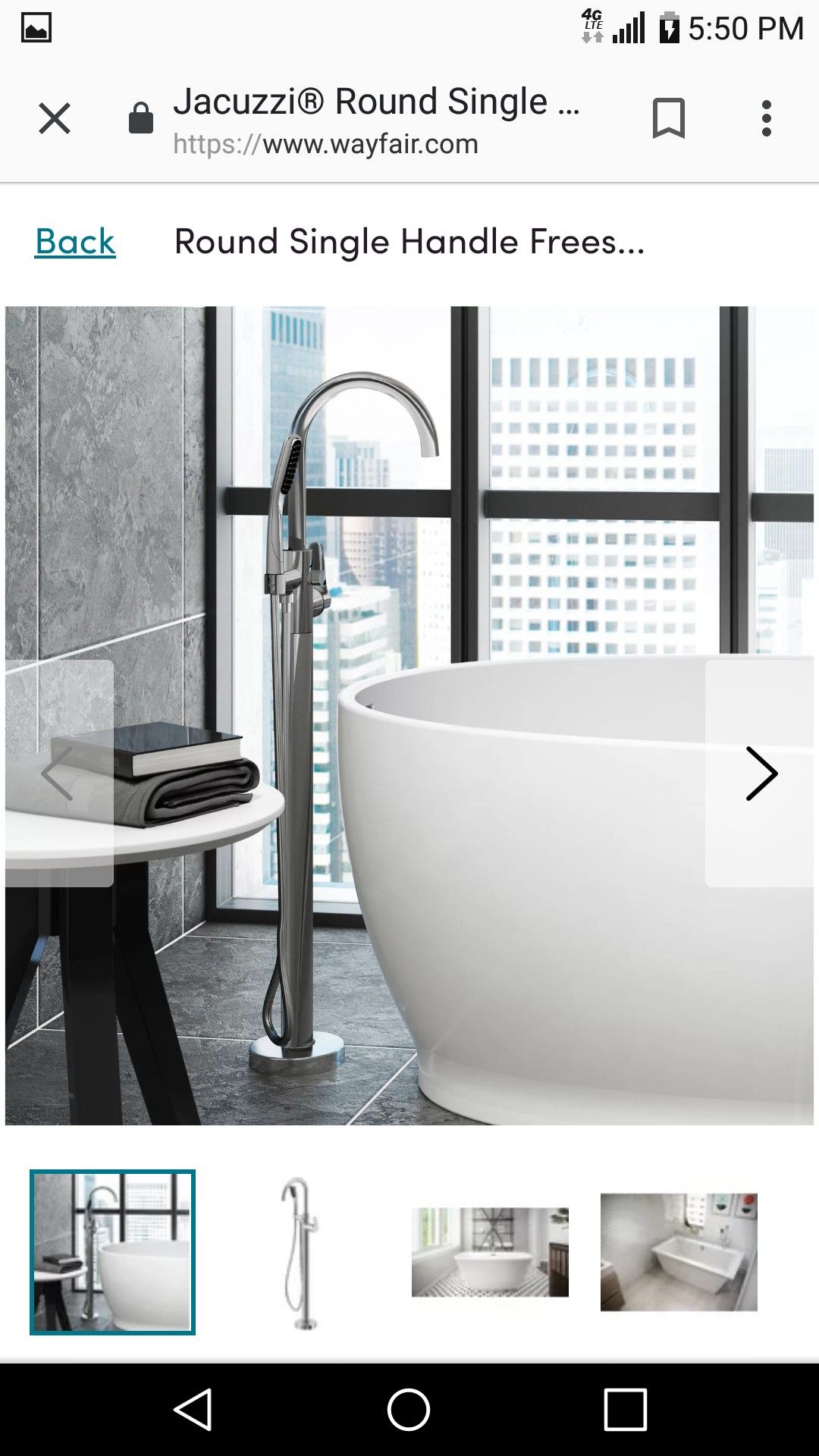 Jacuzzi Primo NW50827 polished chrome 1handle freestanding bathtub