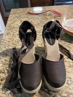 Brown Lace Up Shoes, Wedges