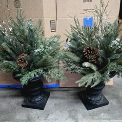 2 Green Planters -27in.Tall
