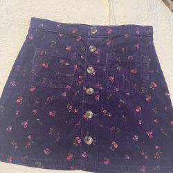 NWT The Children’s Place Size 10 Purple Flowered Corduroy Skirt