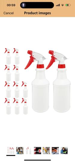 Brand new 16 Oz Spray Bottle (12 Pack),Spray Bottles for Cleaning,Reusable Empty Refillable Solutions Plastic Bottle,Spray Bottle Bulk