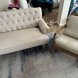 (1) Accent Sofa and (1) Rocking Chair from Ashley Furniture. 