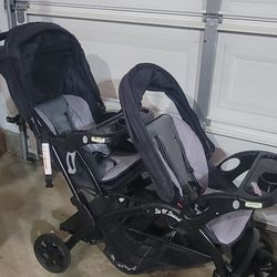 Baby Trend Sit And Stand Double Stroller In Onyx
