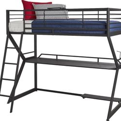 Kids bunk bed with table and lights