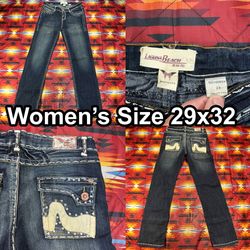 Vintage Y2K Laguna Beach Jean Co. Women's Size 29x32 Thick Stitching Blue Jeans