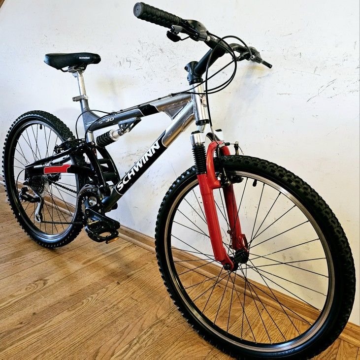24 Speed SCHWINN S-30 Dual Suspension Aluminum Trail Adventure Bike