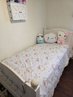 Twin bed with mattress