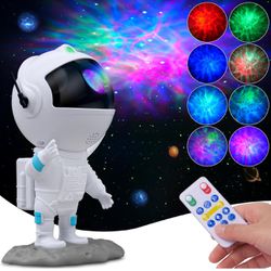 Astronaut Galaxy Projector, Star Projector, Astronaut Light Projector with 8 Colors LED Nebula, Starry Nebula Night Light with Remote, Kids Room Decor