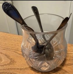 Antique Press Glass Spooner