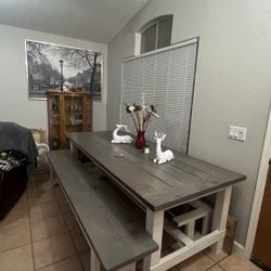 8 Foot Table With Benches. 
