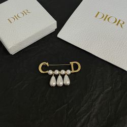 Dior CD Peans Mens Brooch In Brass