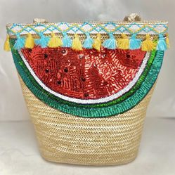 Summer Tassels Watermelon Tote Bag