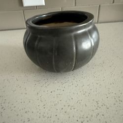Ceramic black planter-3 inches tall and 4.5 inches wide