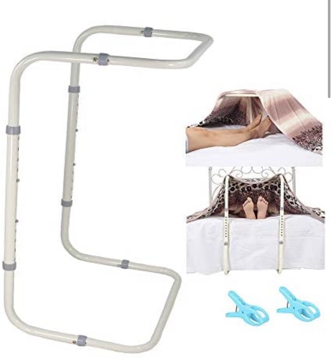 Blanket Lifter for Feet Lift Bar Sheet Riser Foot Tent Blanket Support Holder 26-34'' Adjustable Bed Cradle Assistance Device Hospital Bed Rail Access
