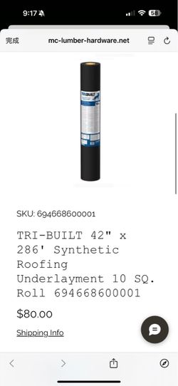 TRI-BUILT Synthetic Roofing Underlayment Roll