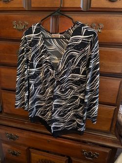 MKM Black & White Abstract Print Blouse
