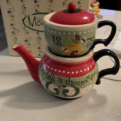 Elizabeth Munro’s Montage Tea Pot And Cup