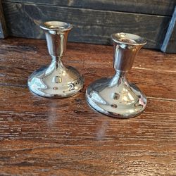 Beautiful Silver Tapered Candle Holders