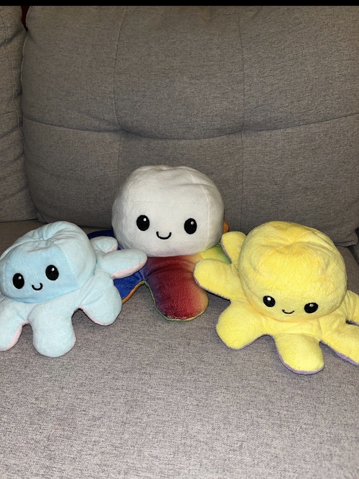 Lot of Teeturtle Reversible Colorful Octopus Small Plush Stuffed Animals