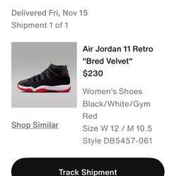 Retro 11 Bred Velvet 