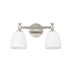 2-Light Polished Nickel Bathroom Vanity Light