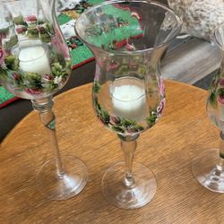Hand painted candle holders