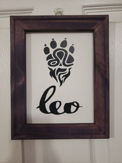 Zodiac sign any color stain wood frame