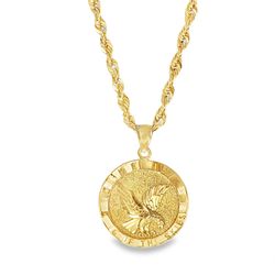 10k Yellow Gold "KING OF THE SKY" Eagle Charm Necklace