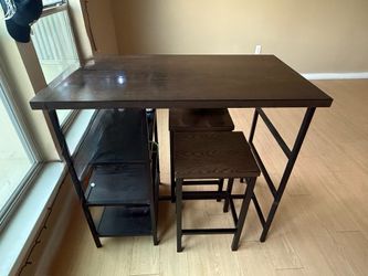 Table with bar stools