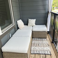 Outdoor seating & storage with cushions with Removable washable cover. 